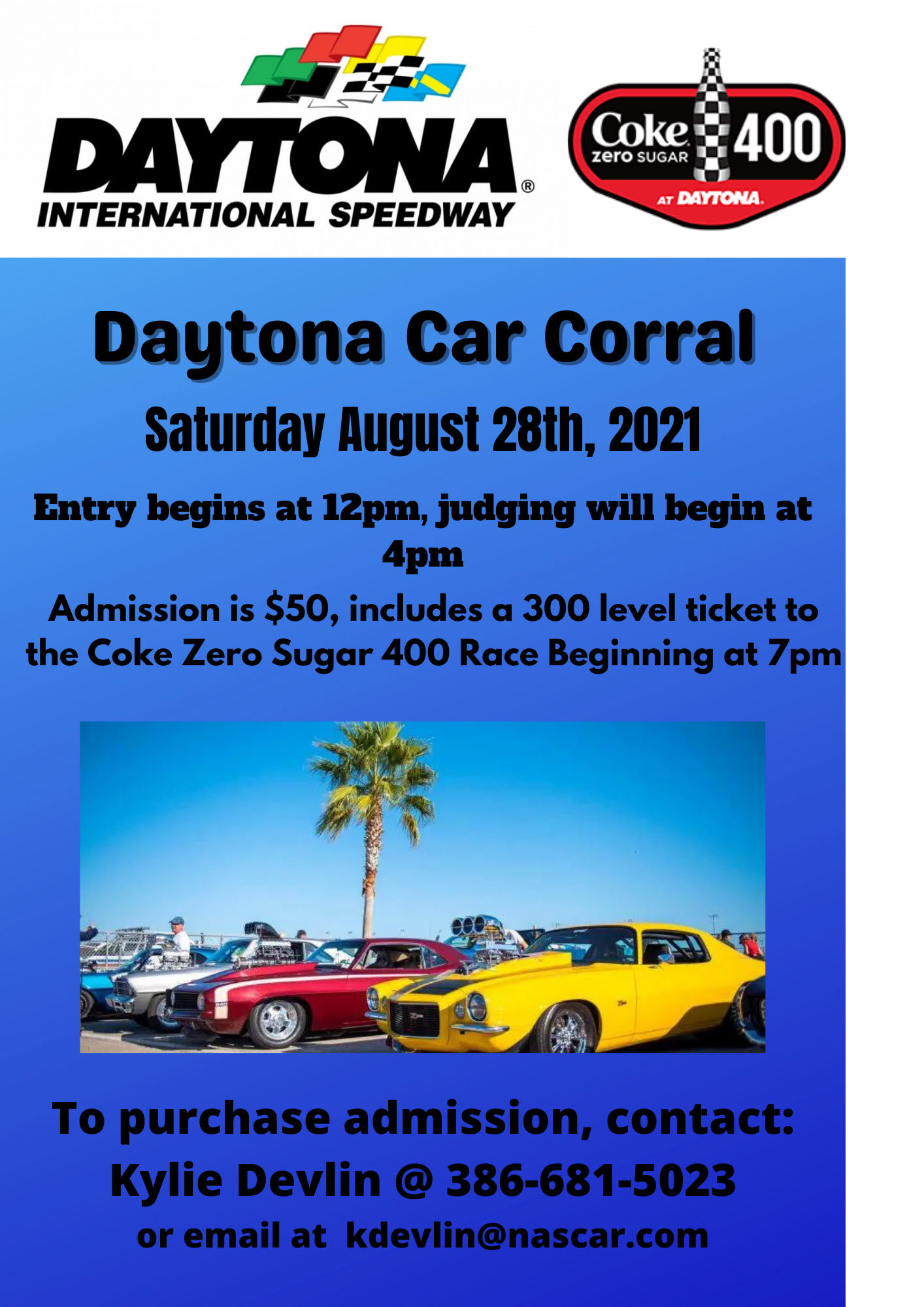 Daytona Car Corral Saturday August 28th