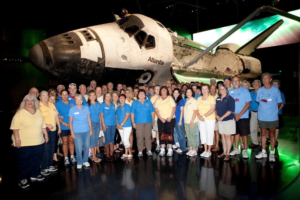 Members at Shuttle Atlantis Exhibit